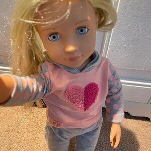 Pink Heart-Accent Doll Outfit for Kids’ Fashion Dolls